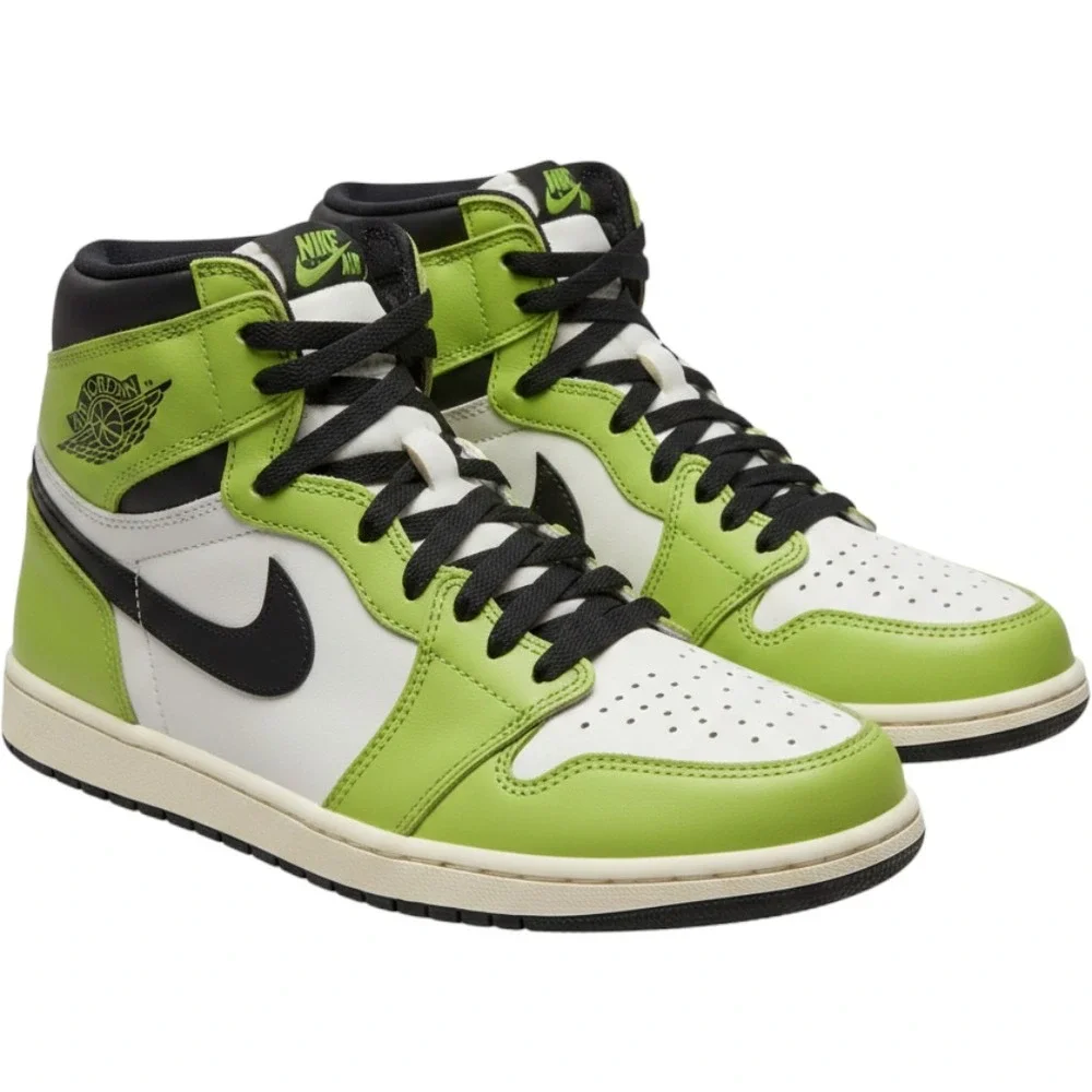 Jordan 1 Retro High OG Visionaire Volt Neon Green Black 555088-702 High Top